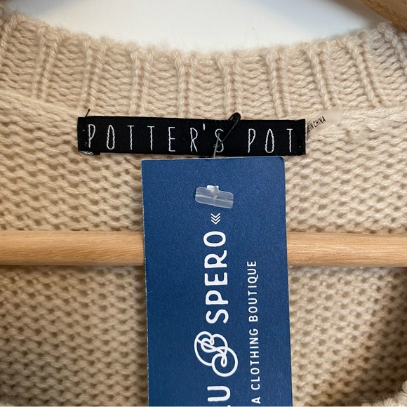 POTTER’S POT NWT Faux Fur Cardigan Vest in Taupe, Size Medium - Picture 8 of 9